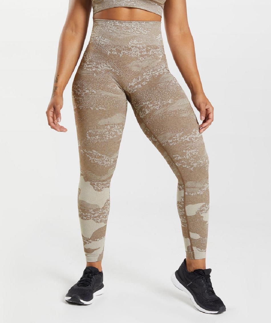 Gymshark Adapt Camo Seamless Ženske Tajice Sive Smeđe | HR 4040VRW